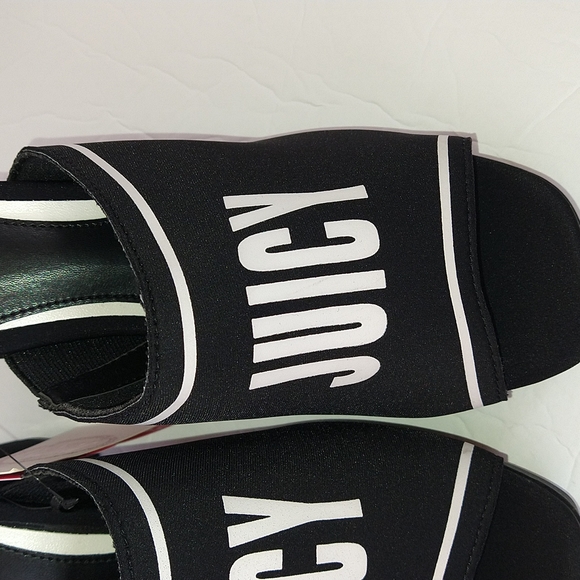 Juicy couture black slip on heel platforms sandals - Picture 4 of 11